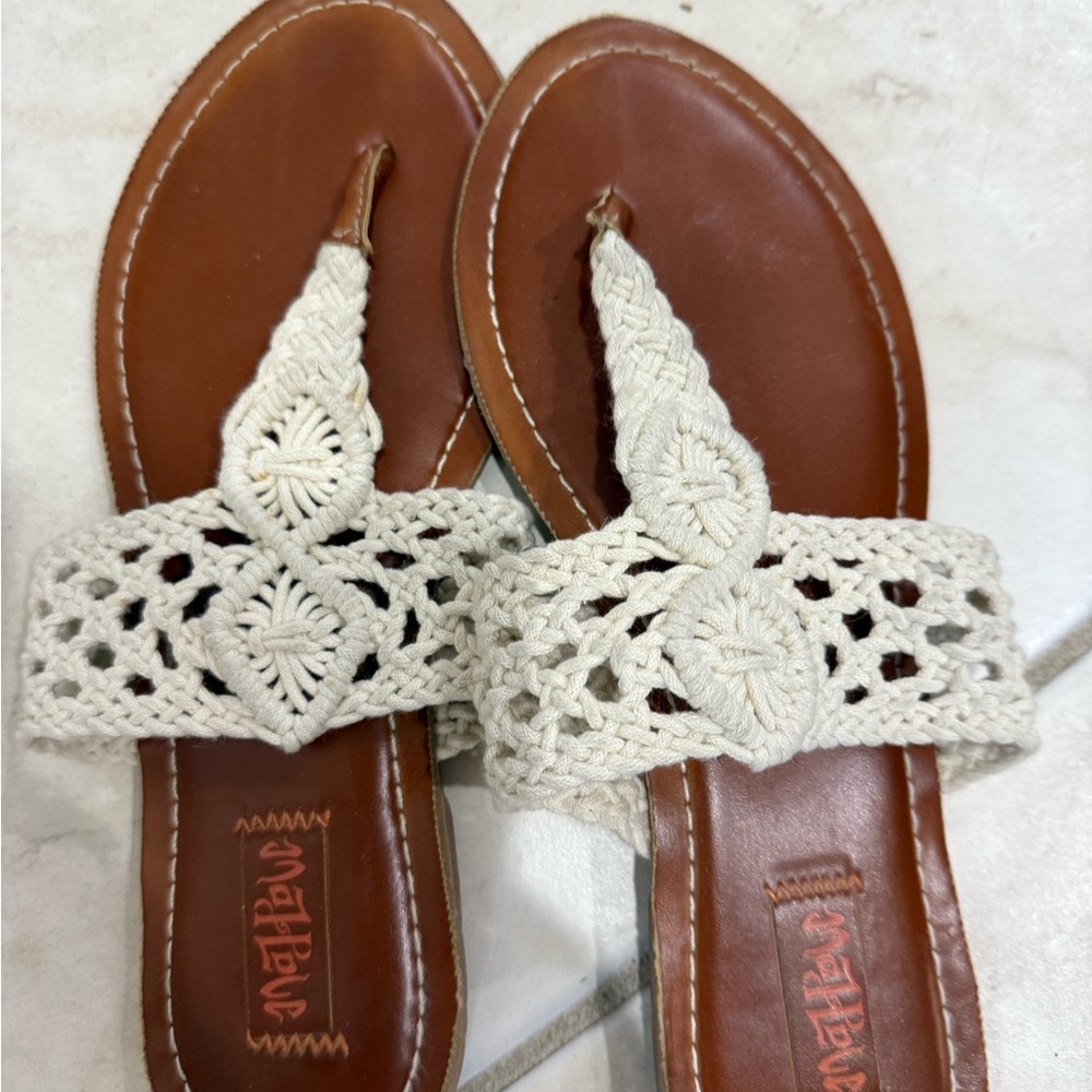 Madden Girl Cream Crochet Sandals